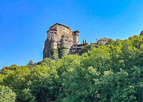 Meteora with Monasteries in Mountains