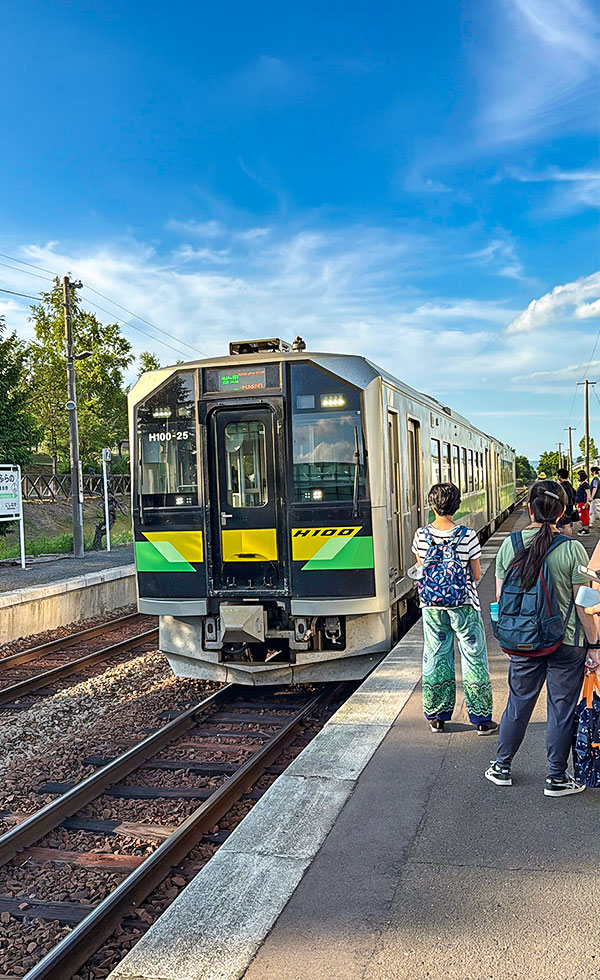 Train Passing Naka-Furano Train Station