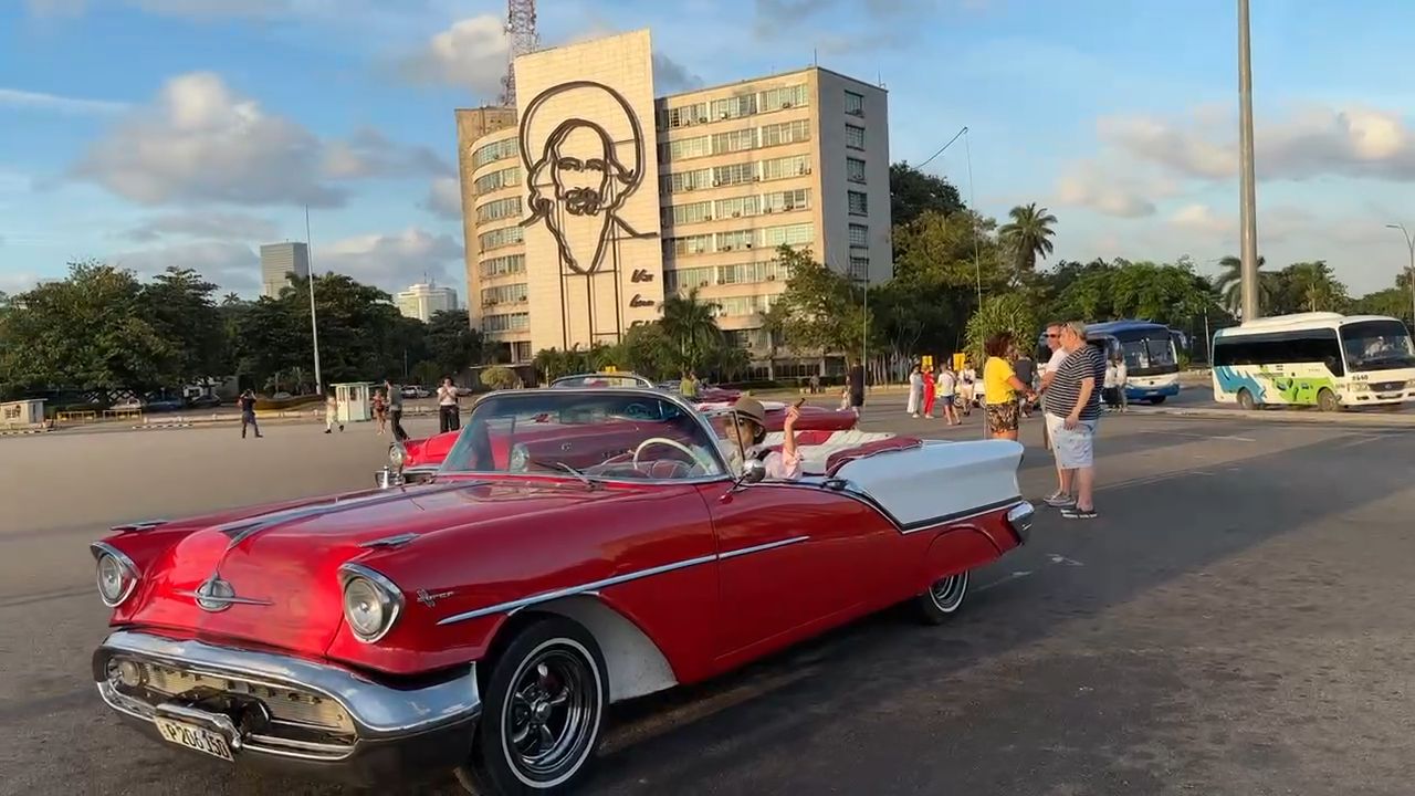 Vintage Car Cruise at Revolution Square, Havana