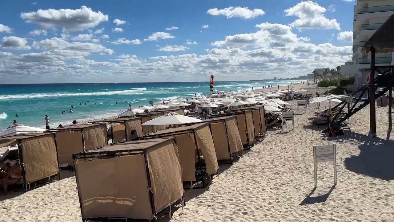 Lounge Chairs on Cancun Beach, Mexico