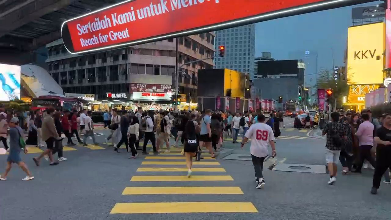 Crowds of People at McDonald's Crossroads