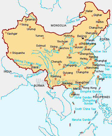 Maps Of China Cities Rivers And Neighbour Countries