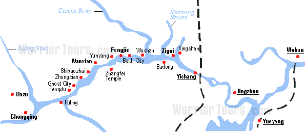 Map of Yangtze River, China