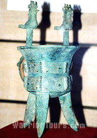 An ancient wine vessel in Shaanxi History Museum, Xian, China