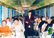 The dining car of a train, China travel