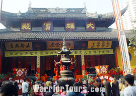 Hall of Mahavira in Jade Buddha Temple, Shanghai, China