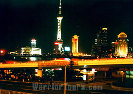 The night scenery of Shanghai.