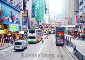 Street scene of Hong Kong city