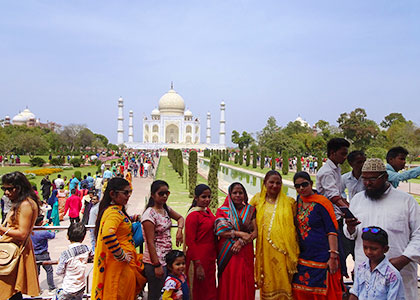 Tourists Gathered Together