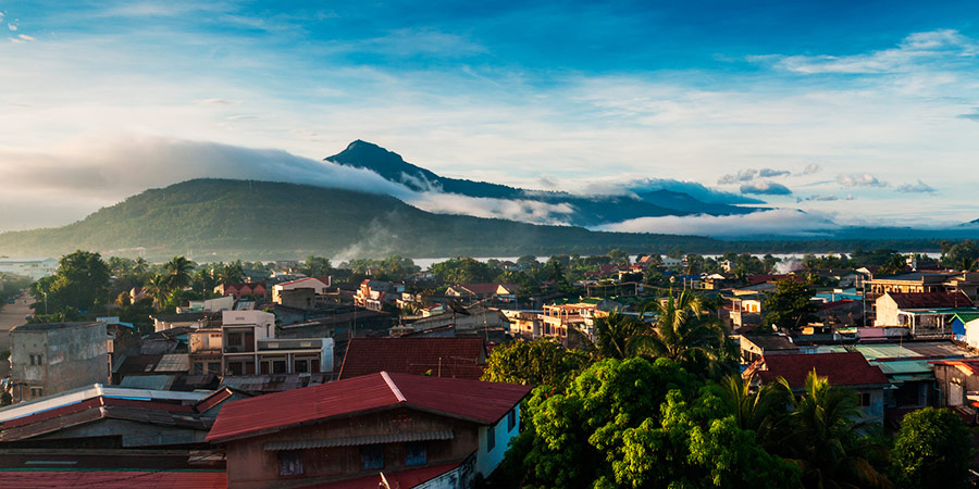 A panoramic view view of Ban Tiou Village