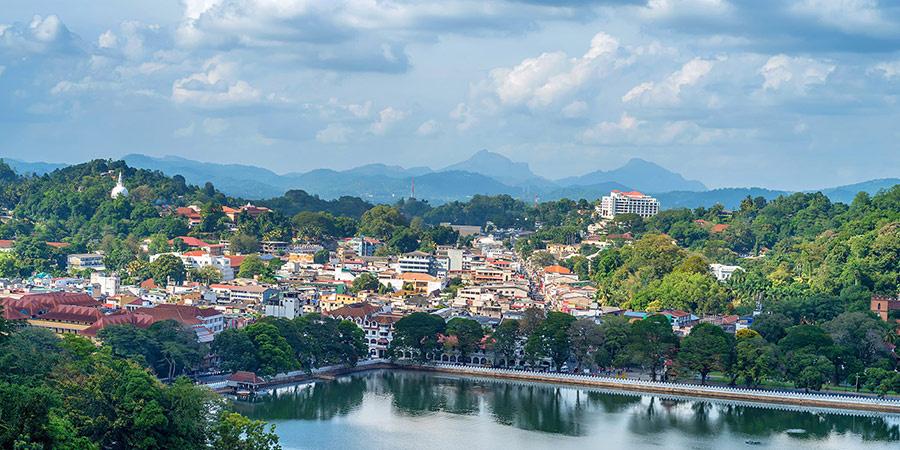 A paranomic view of Kandy, beatuful scenery of the city