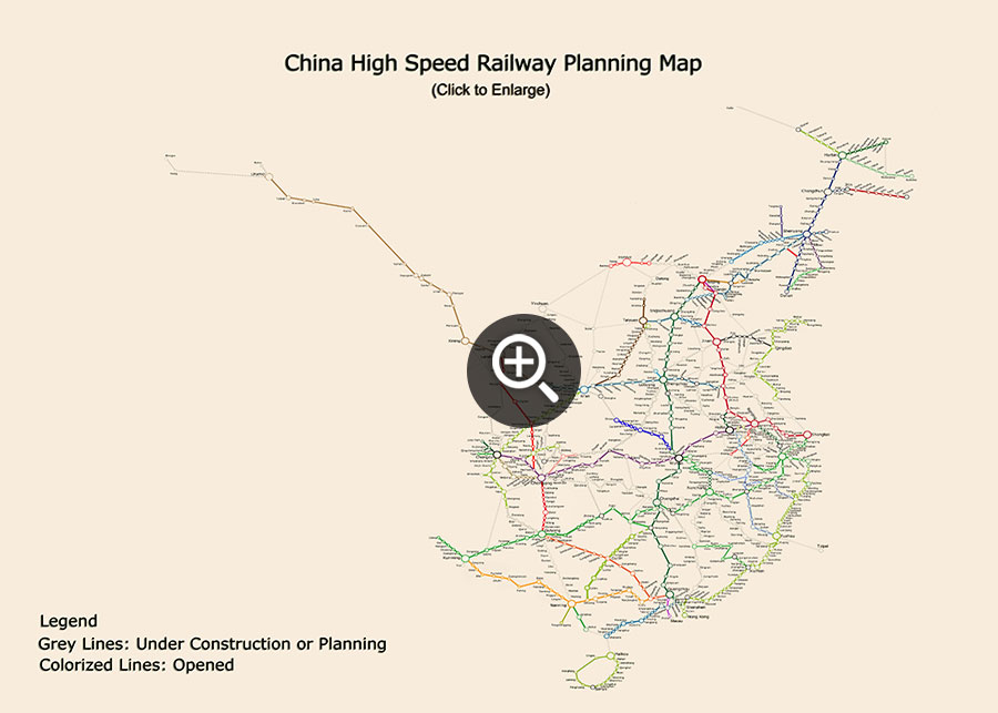 China High Speed Rail Map, 2019 China Railway Map, PDF Download