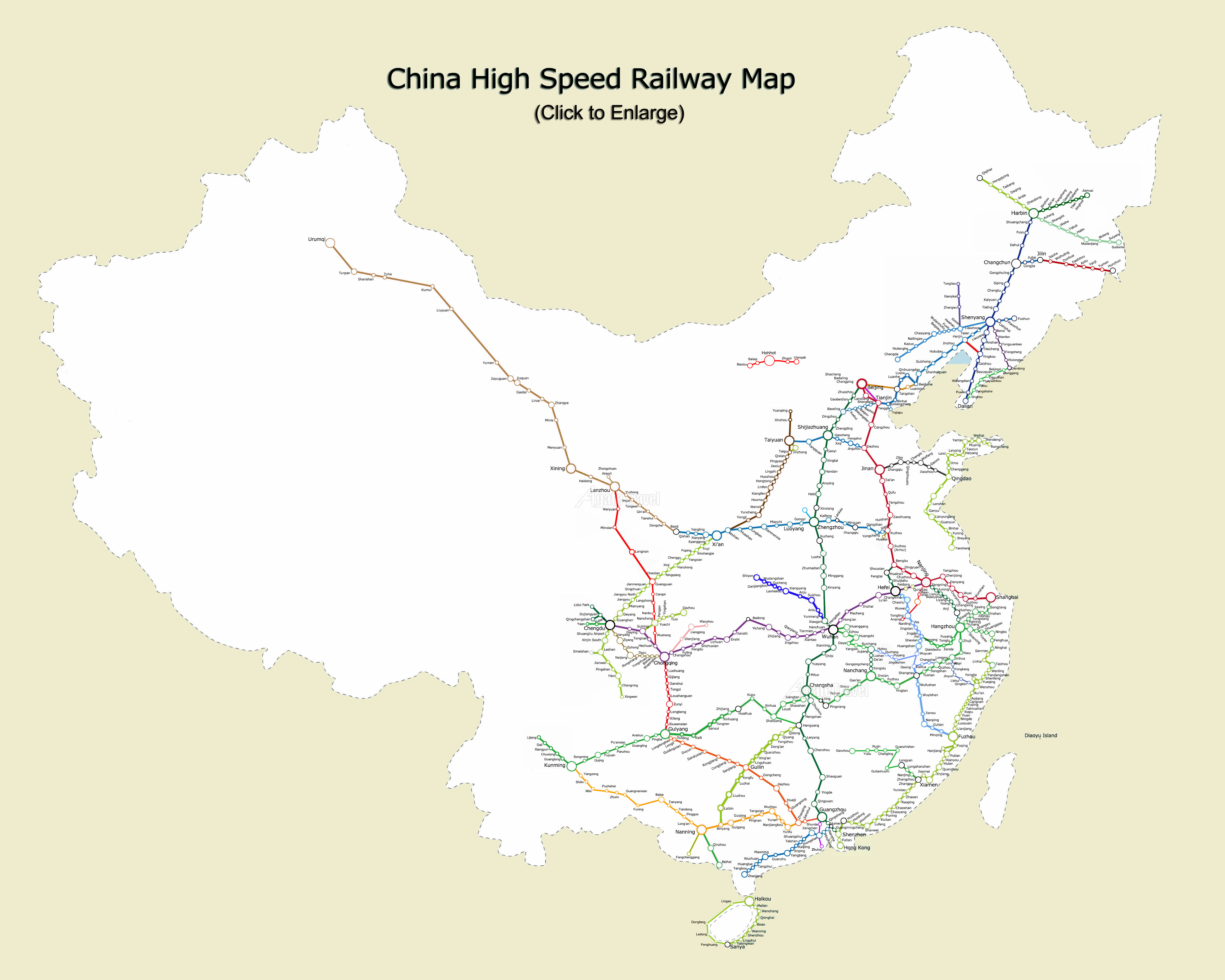 China High Speed Rail Map, 2019 China Railway Map, PDF Download