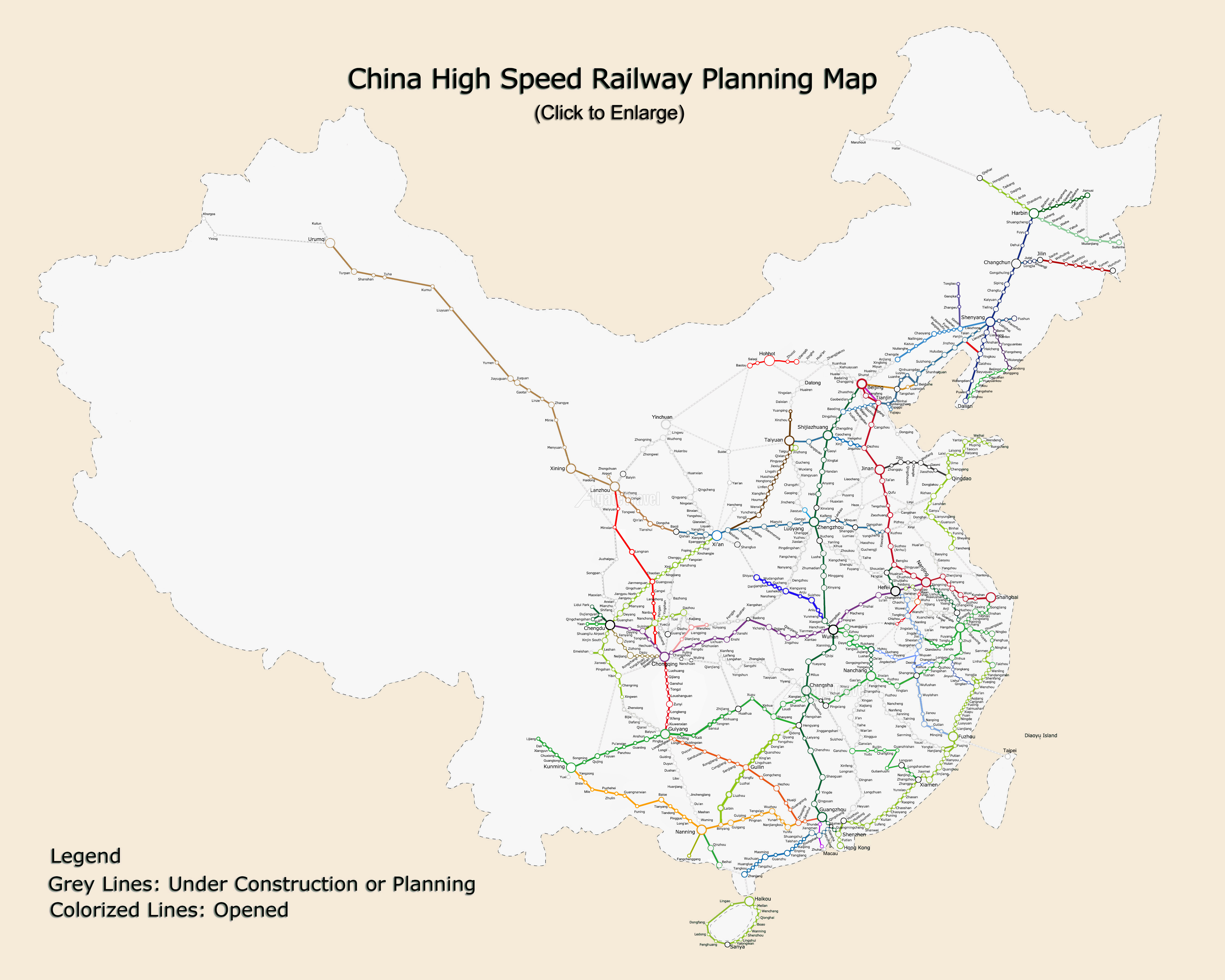 China High Speed Railway Planning Map 