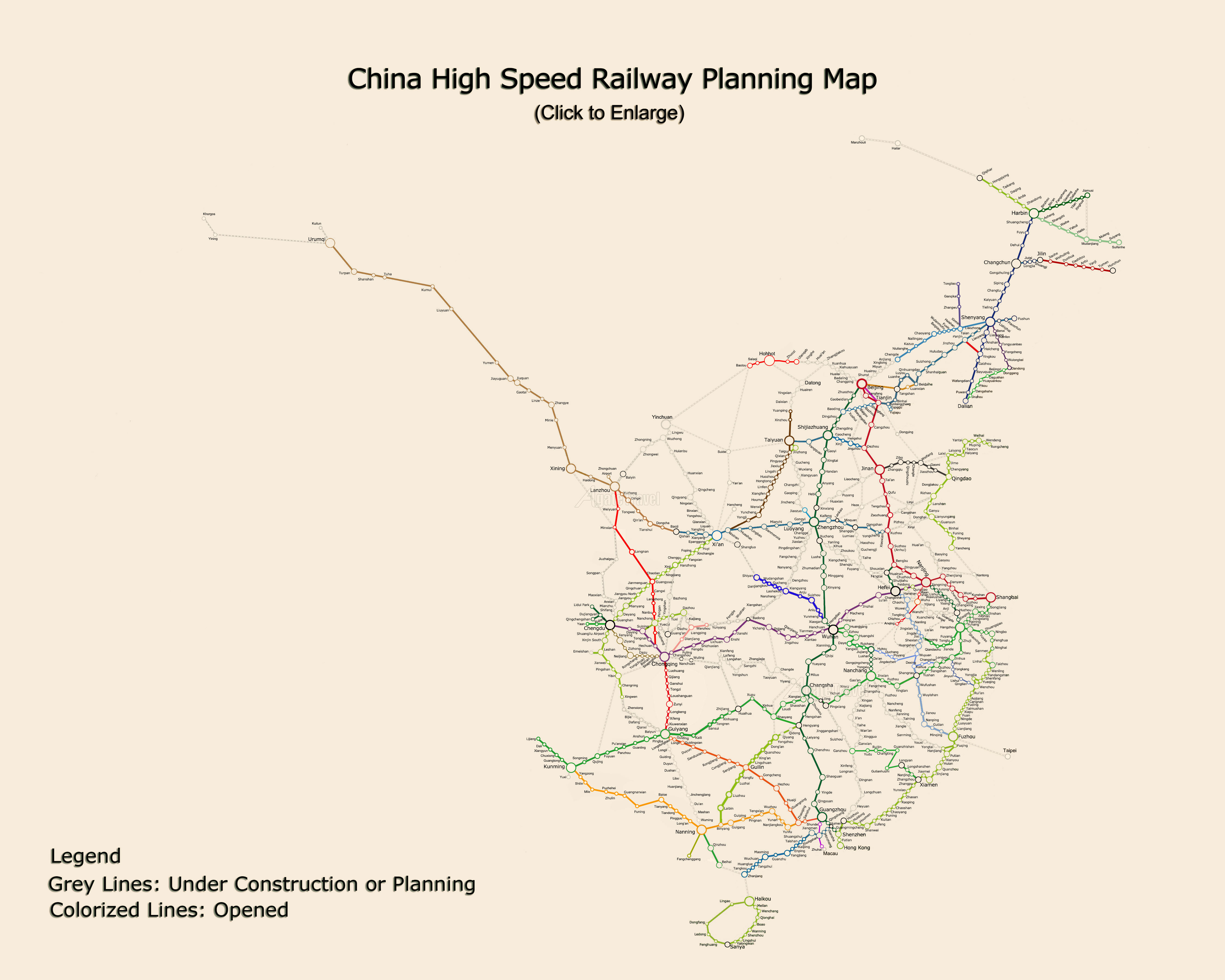 Rail Map Of China