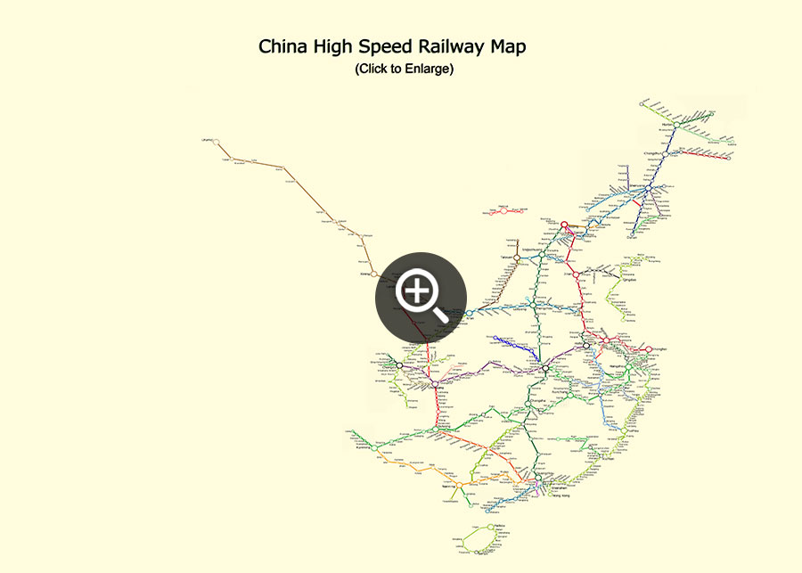 China High Speed Railway Operation Map