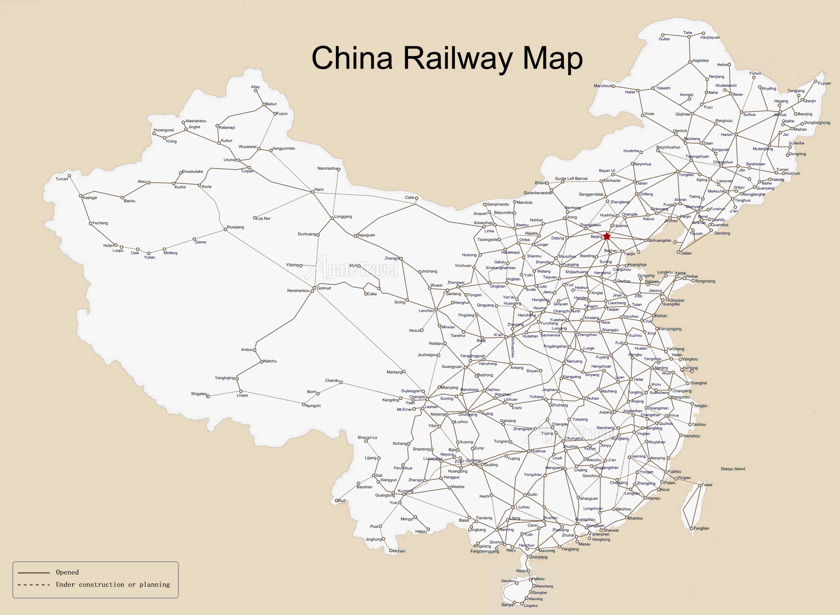 China Train Map 