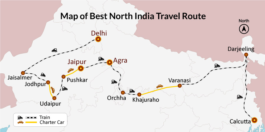 North India Travel Map