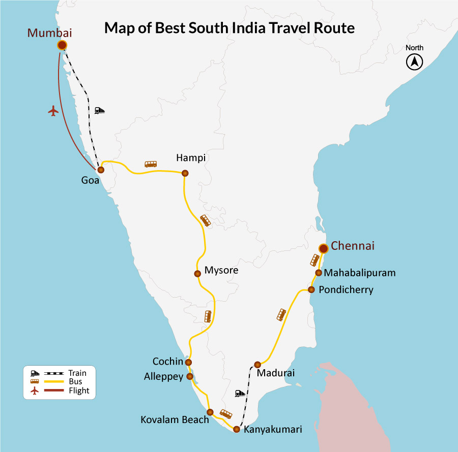 South India Travel Map