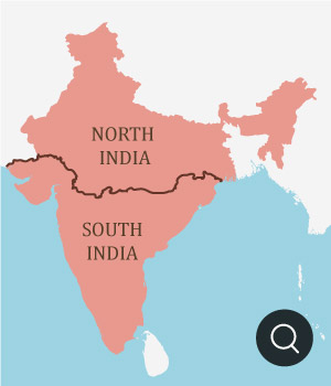 Map of North and South India