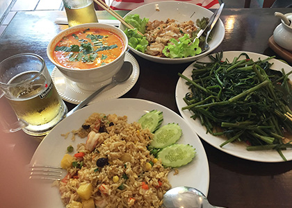 Thai Food with Pud Puk Boong
