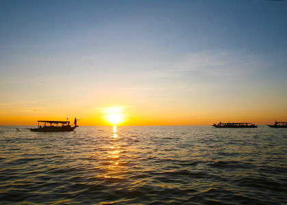 Tonle Sap Lake at Sunset