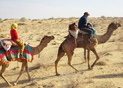 Tourists Trying Camel Riding