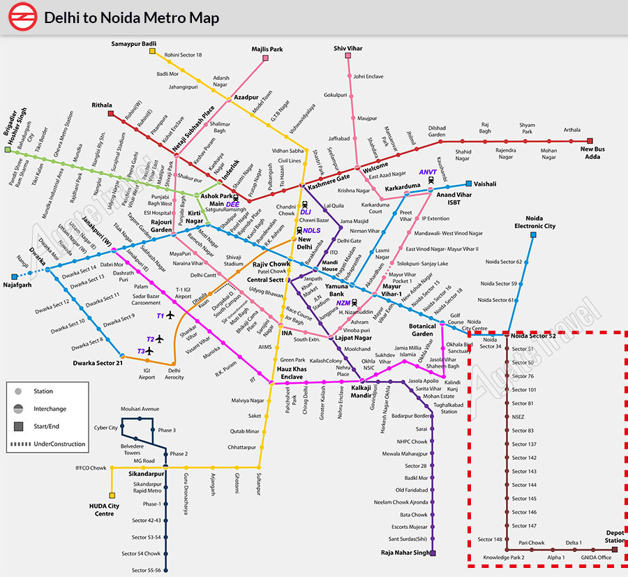 Delhi Metro Map Noida Metro Route Map Updated Metro Route Map Hd | Porn ...