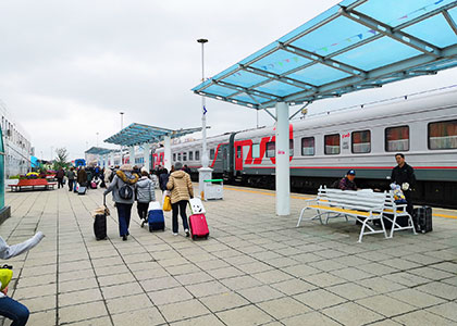 The platform of Ulaanbaatar train station