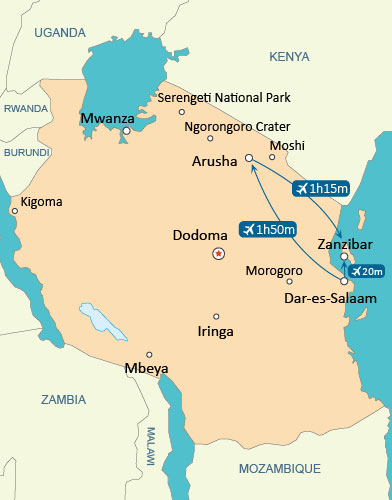 Tanzania Tour 2024 2025 Private Africa Safari Packages   Tanzania Map 