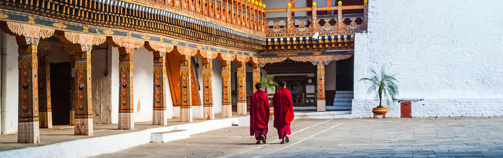 Buddhist monks at Punakha Dzong