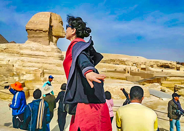 The Great Sphinx with Pyramid
