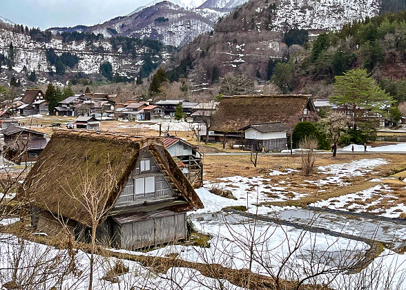 Closer view of Shirakawa-go