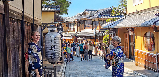 Japanese People in Kimono
