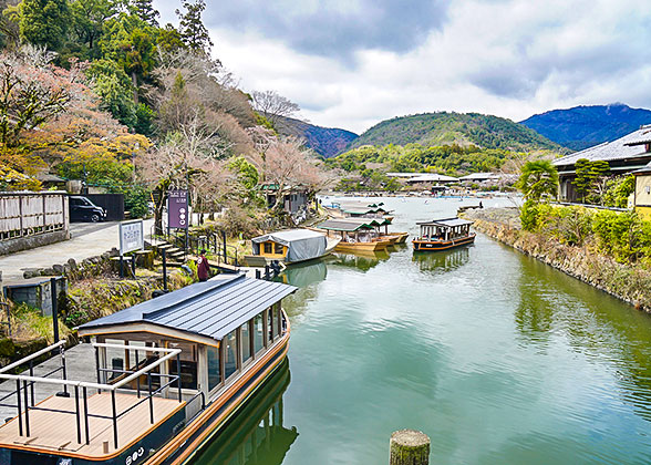 Boats moored at the rental spot