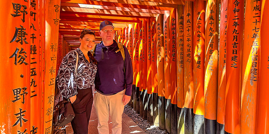 Spectacle of densely-stacked torii gates
