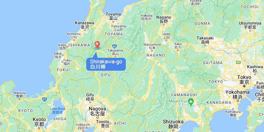 A map to locate Shirakawa-go