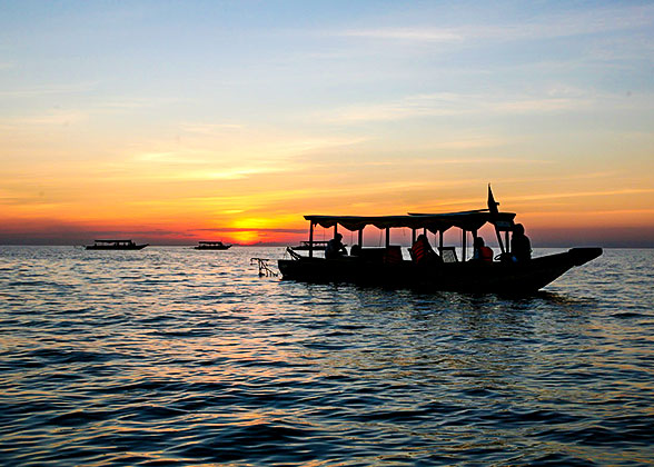 Sunset over Tonle Sap Lake