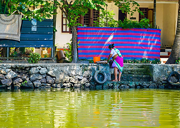 Local People Washing Clothes