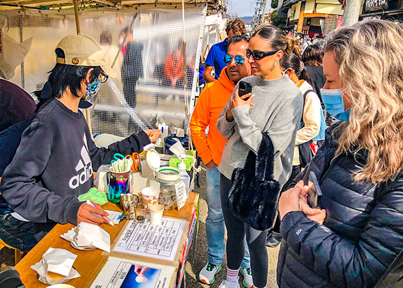 Visitors in the Miyagawa Market