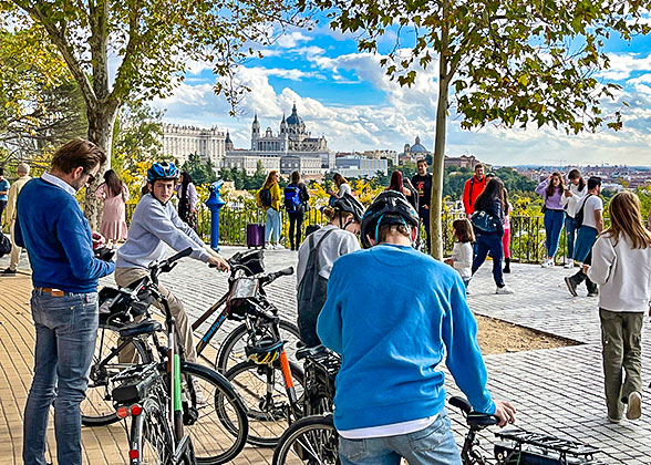 Cycling in Autumn Madrid