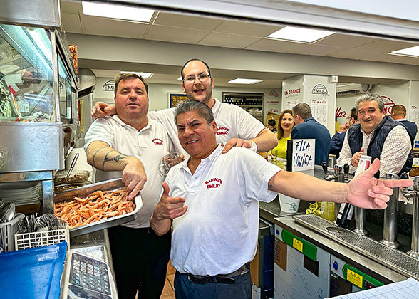 Enthusiastic Servers at Cerveceria La Grande