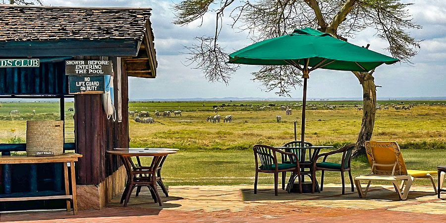 the Lodge & Expansive Savanna in Front, Amboseli