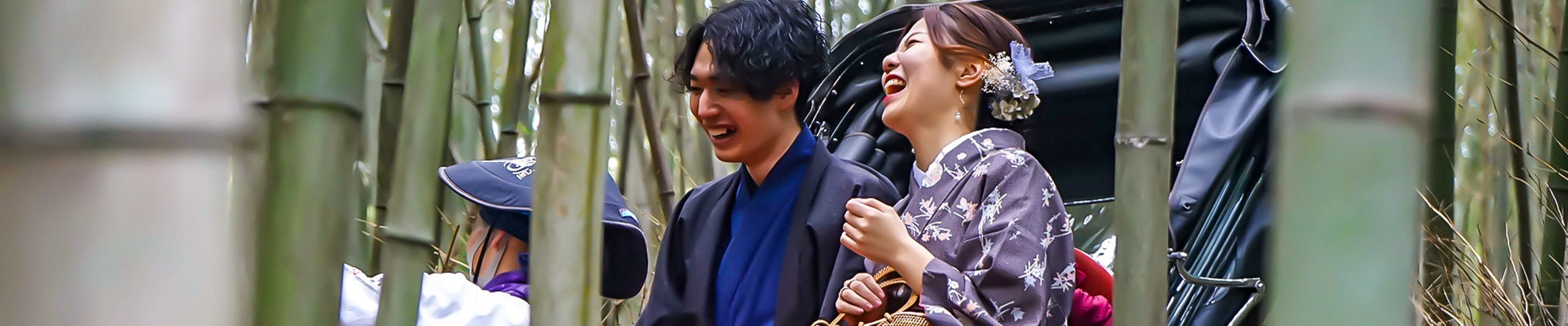 Visitors in Arashiyama's bamboo forest