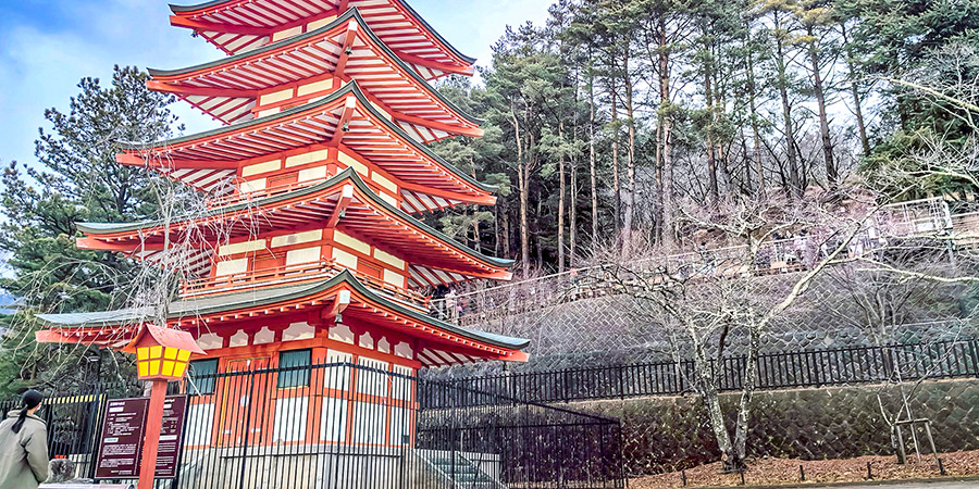 Five-storied Chureito Pagoda in Arakurayama Sengen Park