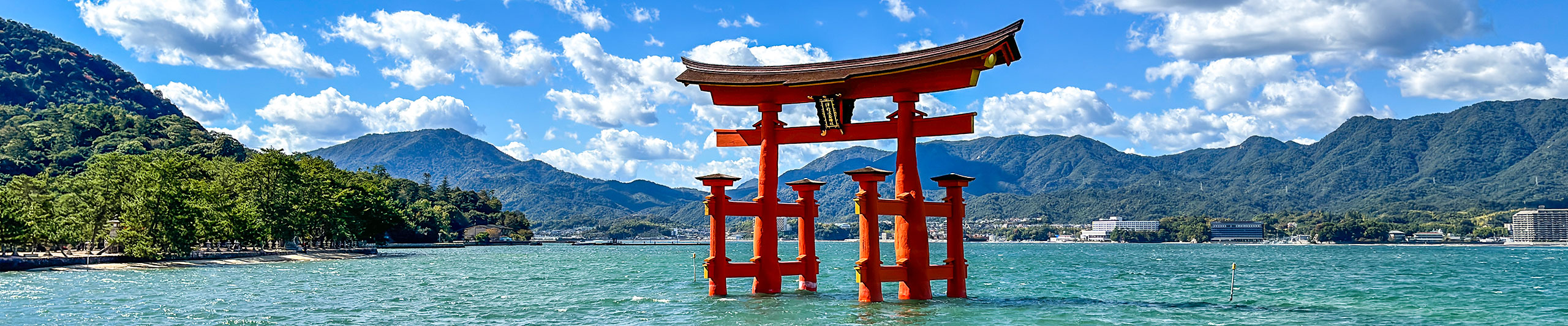 Otorii Gate of Itsukushima Shrine Floating on the Sea