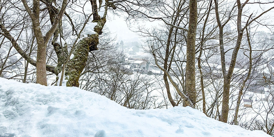 Mountain Snow Scene of Hokkaido in March