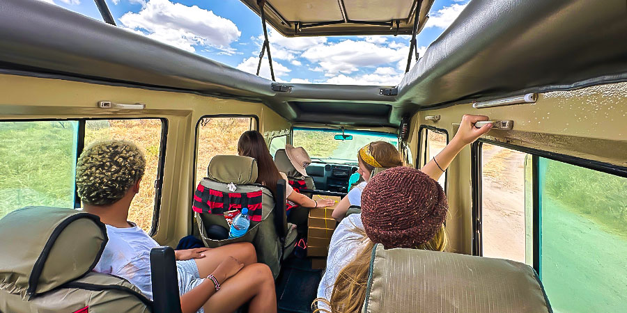 Inside a Special Vehicle for Safari in Tanzania