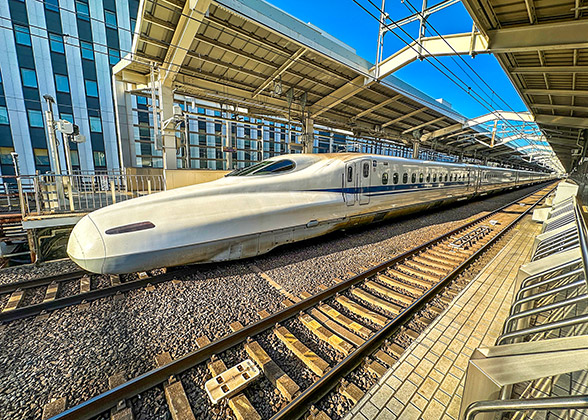 The Shinkansen train in Kyoto