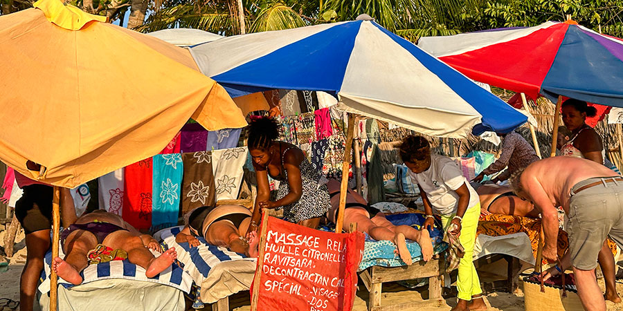 People Enjoying Massage on Nosy Be Island